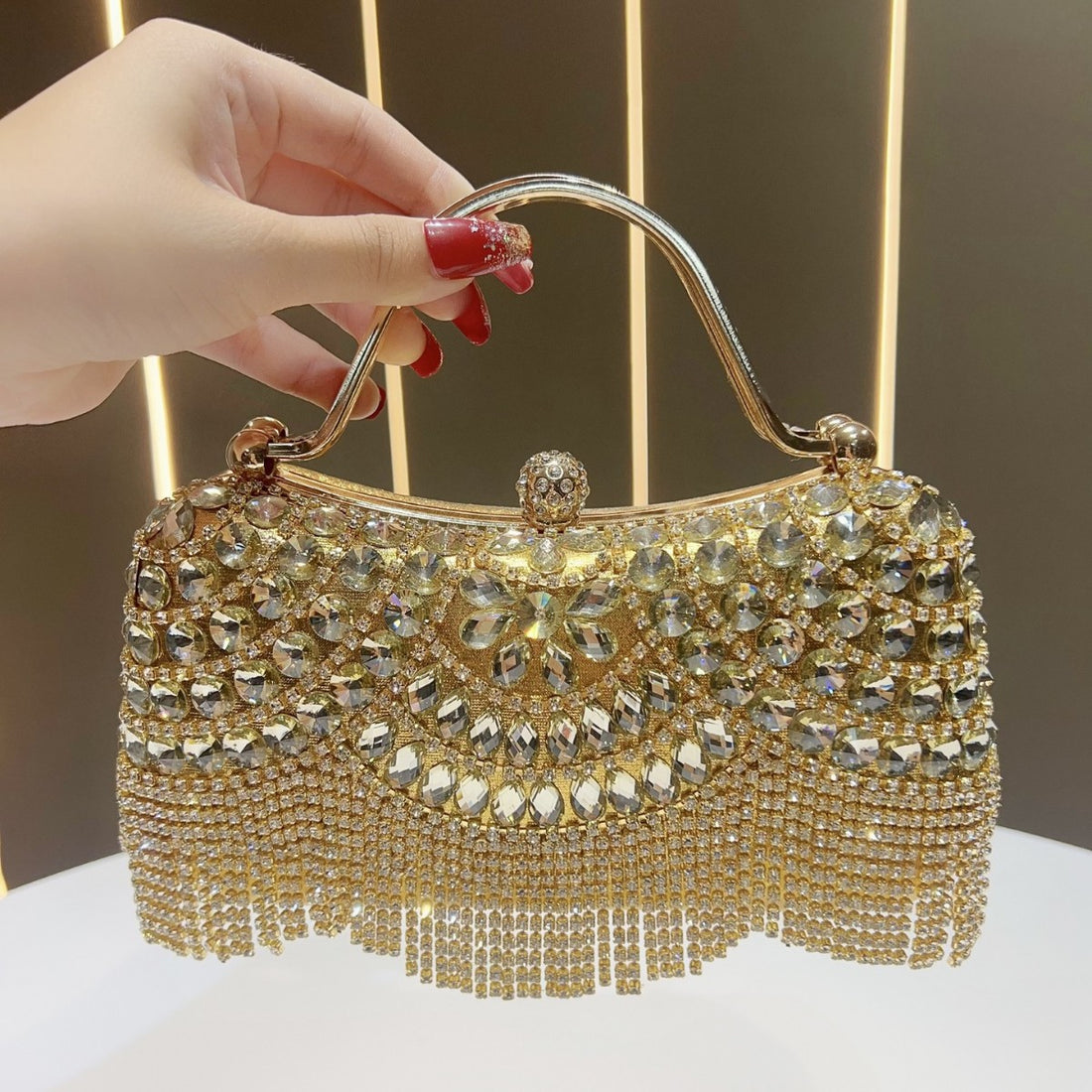 Rhinestone Embellished Evening Clutch